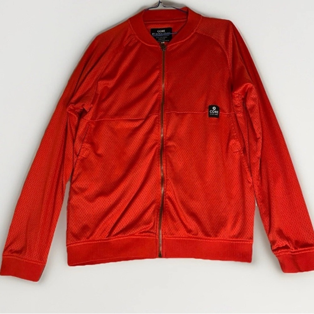 Jack &Jones Core Zip Up Red Sweater Jacket Relaxed Fit Workwear‎ Travel Size L